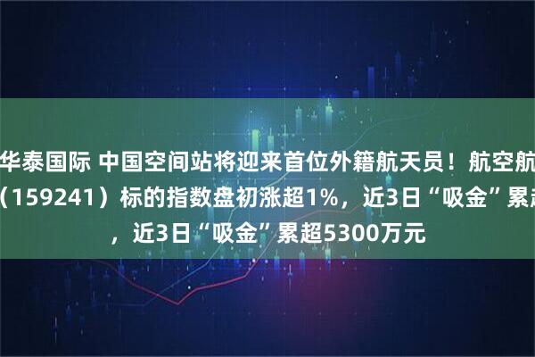 华泰国际 中国空间站将迎来首位外籍航天员！航空航天ETF天弘（159241）标的指数盘初涨超1%，近3日“吸金”累超5300万元