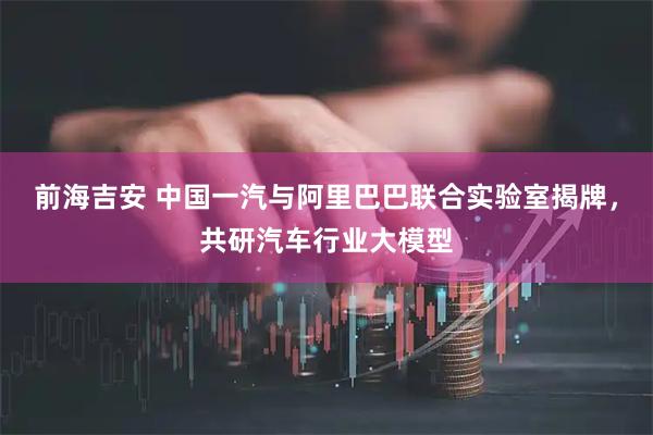 前海吉安 中国一汽与阿里巴巴联合实验室揭牌，共研汽车行业大模型