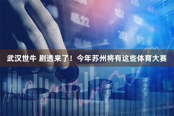 武汉世牛 剧透来了!今年苏州将有这些体育大赛